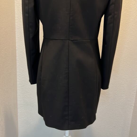 Zara Basic Collection Woman’s Puff Sleeve Zip Up Blazer/Jacket - Size L Black - Picture 8 of 11